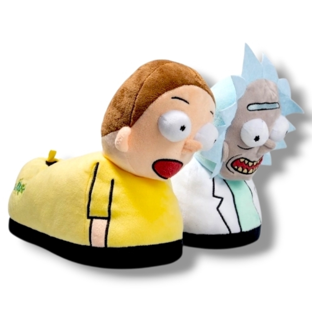 NEW Rick And Morty Slippers Adult Swim 3D Plush 9 10 NWT “Wubba Lubba Dub Dub!”